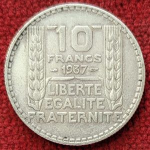 10 Francs Argent Turin 1937.
