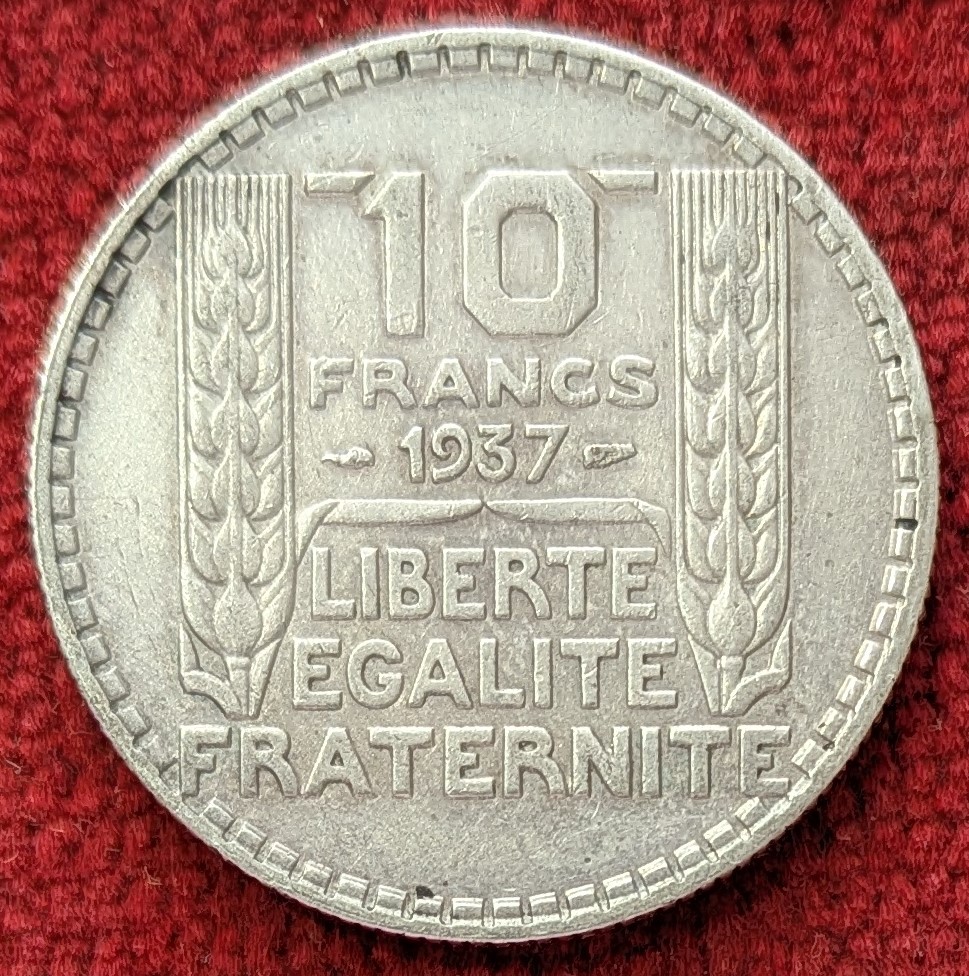 10 Francs Argent Turin 1937.