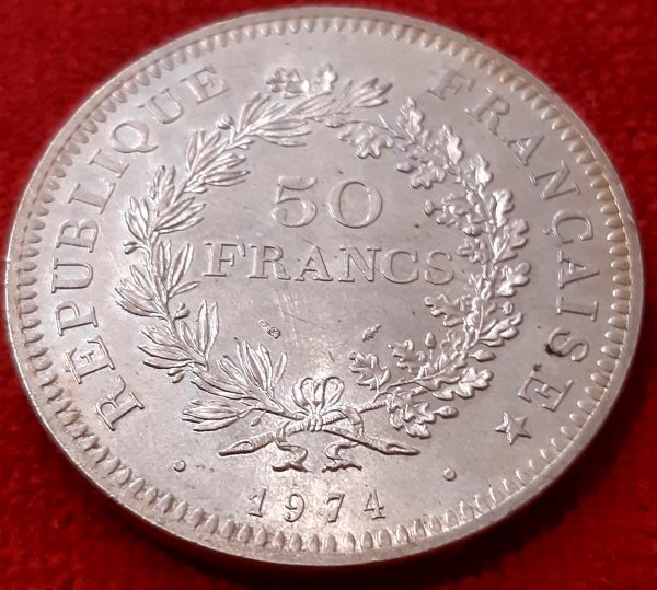 50 Francs Argent Hercule 1974. Avers 20 Francs.