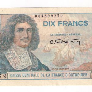 10 Francs Colbert Caisse Centrale de la France d’Outre Mer. 1946.