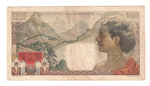100 Francs La Bourdonnais. Caisse Centrale de la France d’Outre Mer. 1946. Afrique Equatoriale Française.