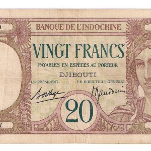 20 Francs Banque de l’Indochine / Djibouti 1936.