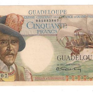 50 Francs  Belain d’Esnambuc. Caisse Centrale de la France d’Outre Mer. 1947/49. Guadeloupe.