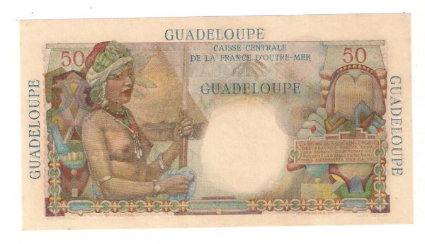 50 Francs Belain d’Esnambuc. Caisse Centrale de la France d’Outre Mer. 1947/49. Guadeloupe.