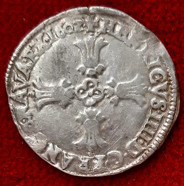 Henri IIII. 1/4 écu Argent 1602 L. Bayonne.