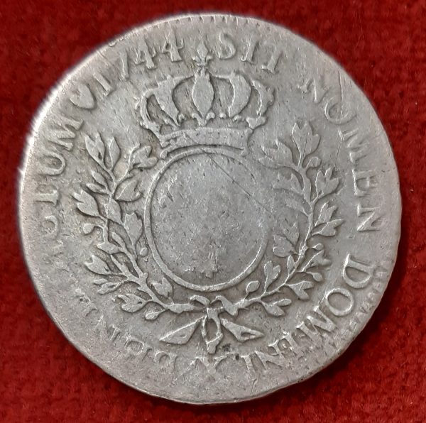 Louis XV 1/2 Ecu Argent 1744 X. Amiens.