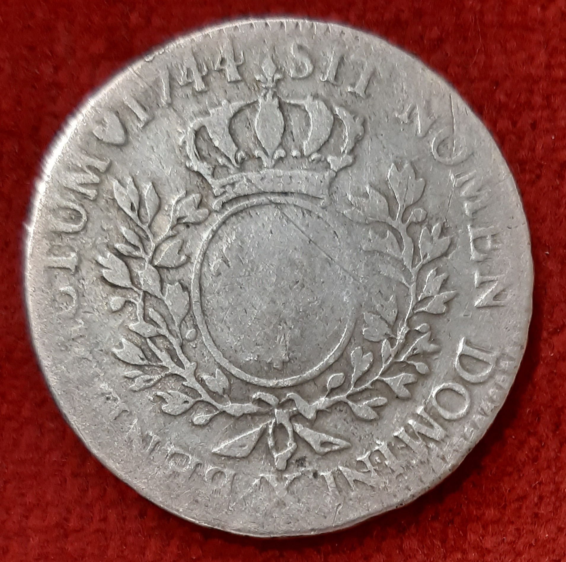 Louis XV 1/2 Ecu Argent 1744 X. Amiens.