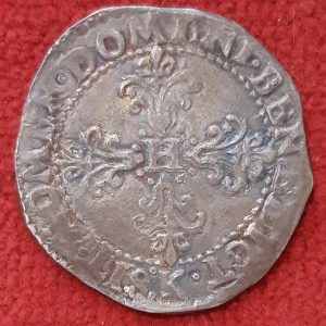 Henri III. 1/2 Franc Argent 1589 K. Bordeaux.