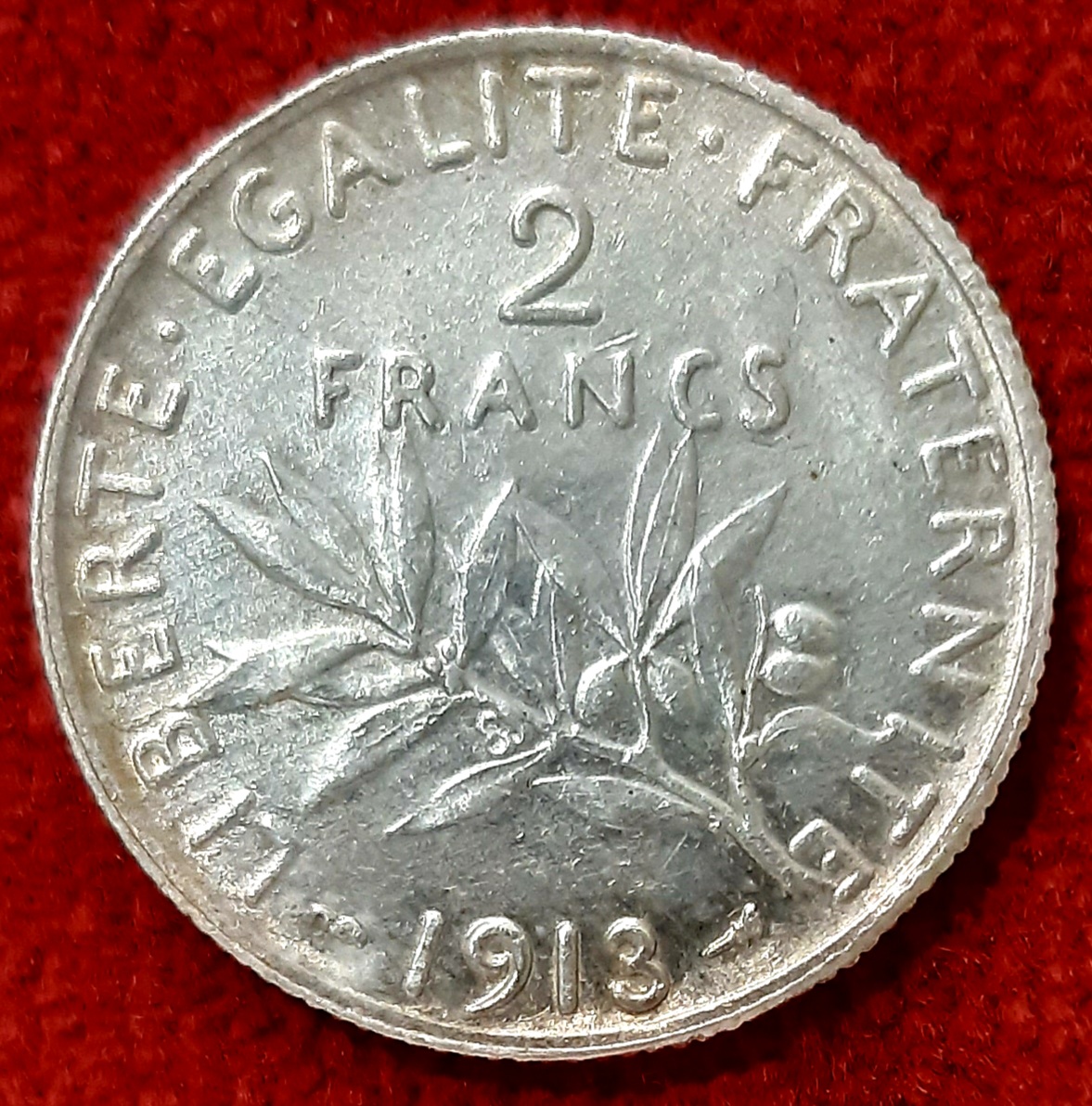 2 Francs Argent Semeuse 1913.