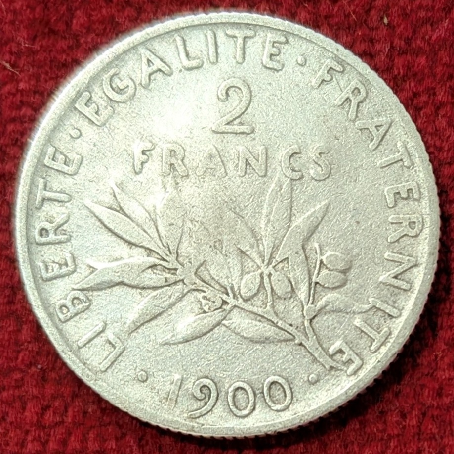 2 Francs semeuse Argent 1900.