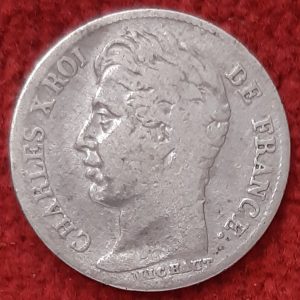 1/2 Franc Argent Charles X. 1828 B. Rouen.