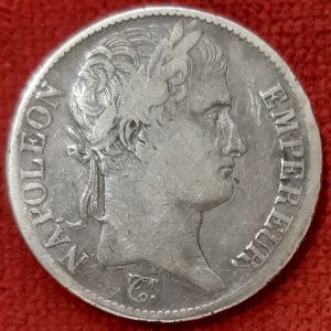5 Francs Argent Napoléon 1 er Empereur 1808 L. Bayonne.