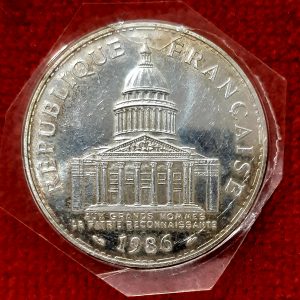 100 Francs Argent Panthéon 1986.
