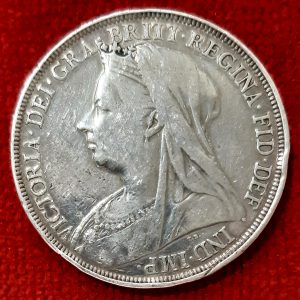 Grande Bretagne Victoria 1 Crown Argent 1897.