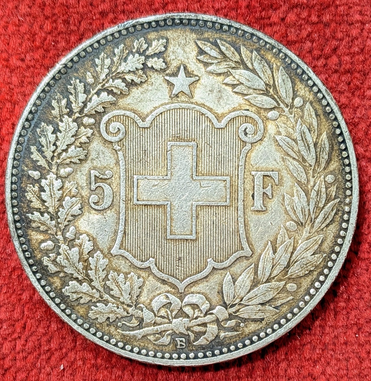Suisse 5 Francs Argent 1908 B. Berne.