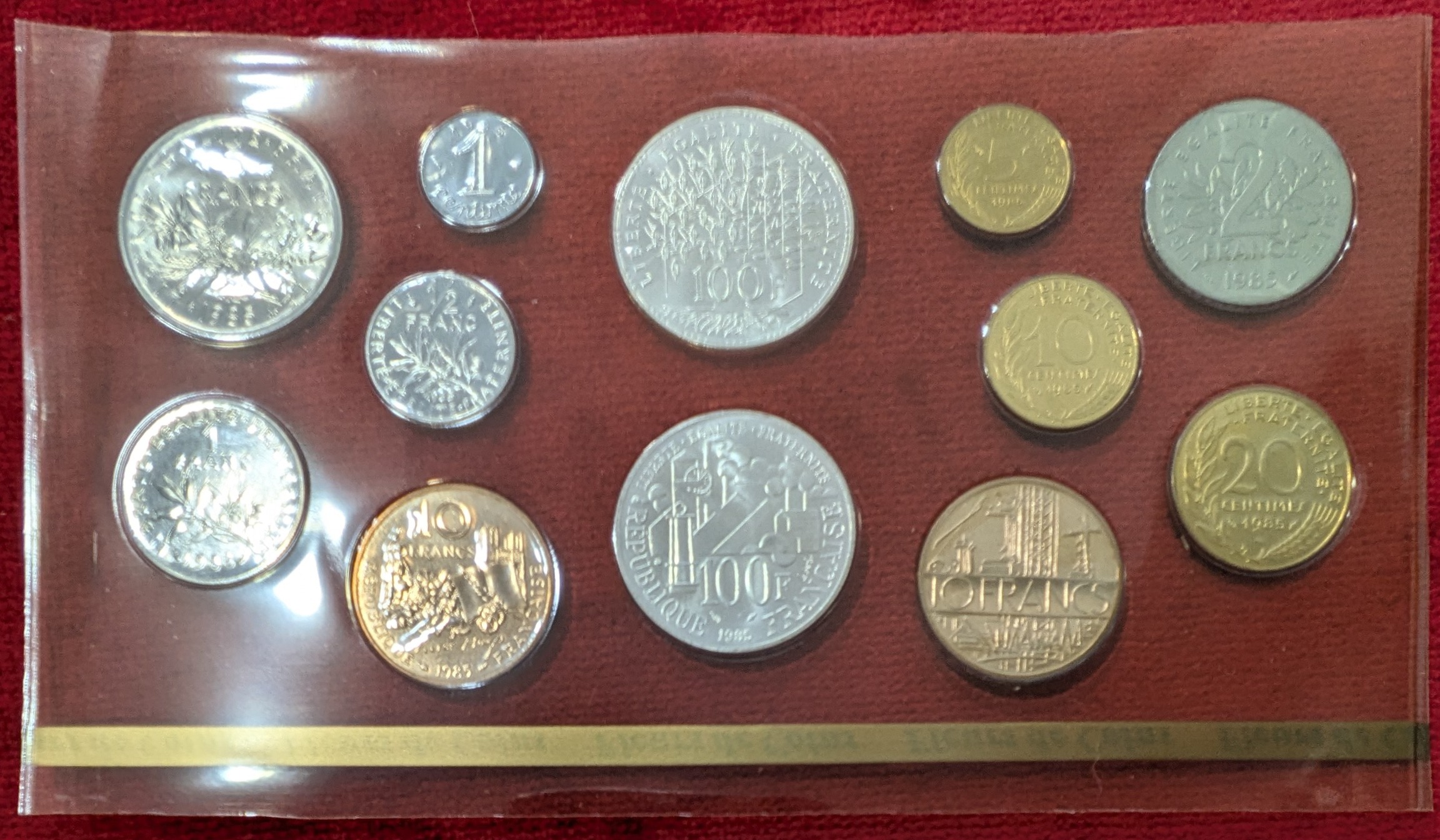Coffret Francs 1985. FDC. Fleur de Coin.