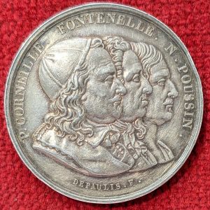 Jeton Argent Rouen 1844. Académie Royale Science , Lettres et Arts.