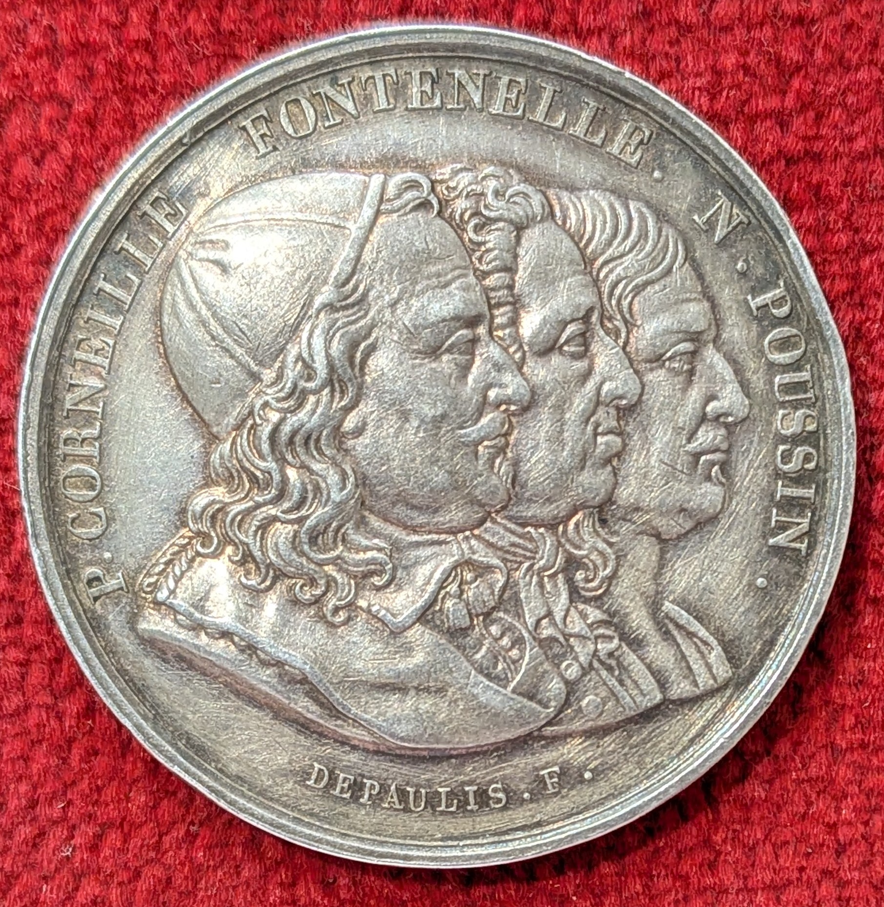 Jeton Argent Rouen 1844. Académie Royale Science , Lettres et Arts.