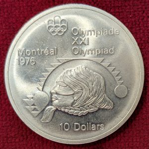 Canada  10 Dollars Argent Jeux Olympiques 1976.