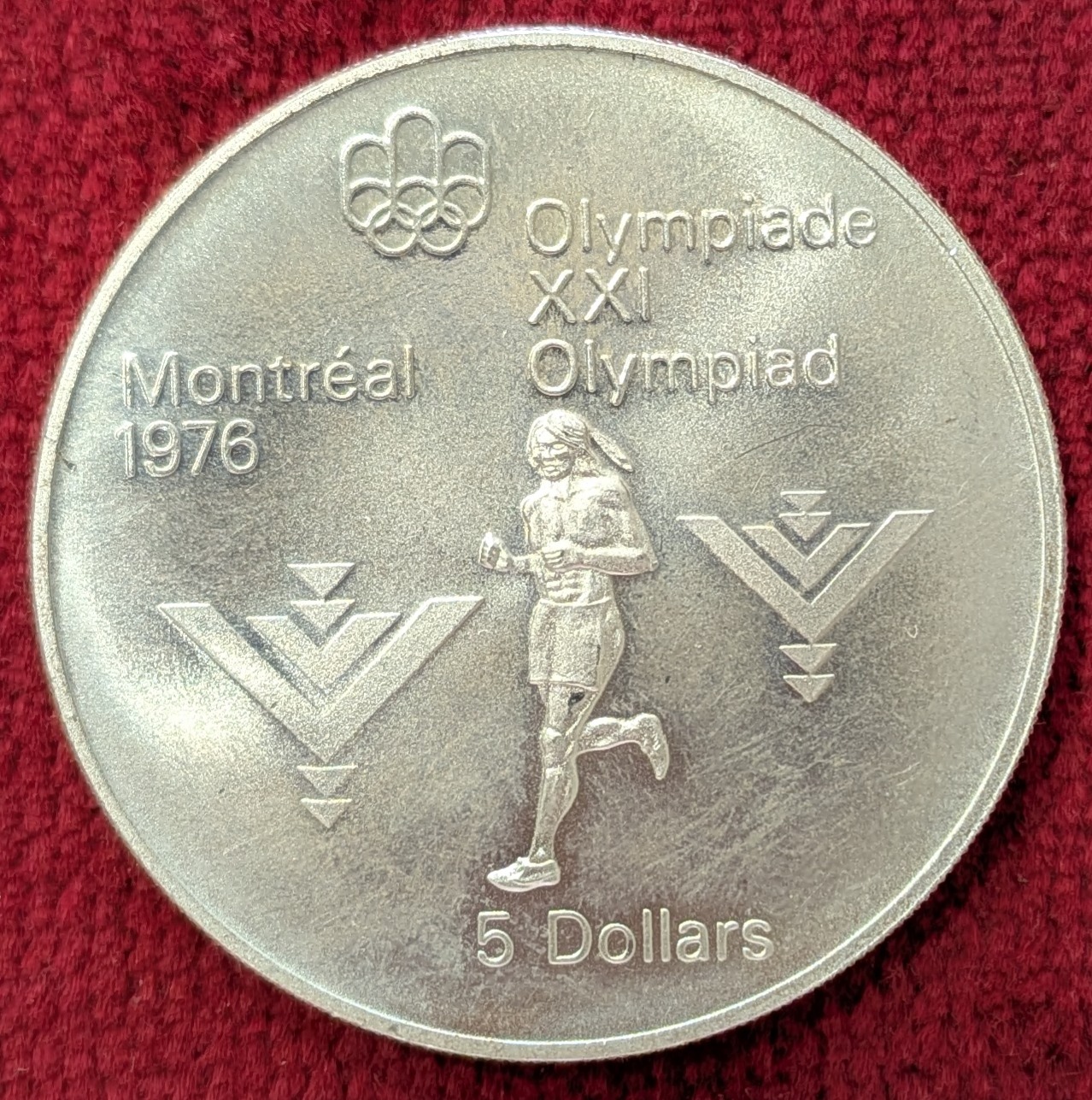 Canada 5 Dollars Argent Jeux Olympiques 1976.