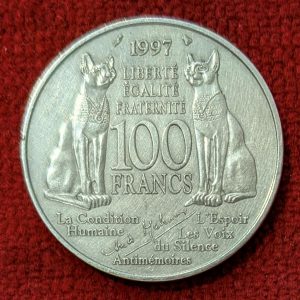 100 Francs Argent 1997 André Malraux.