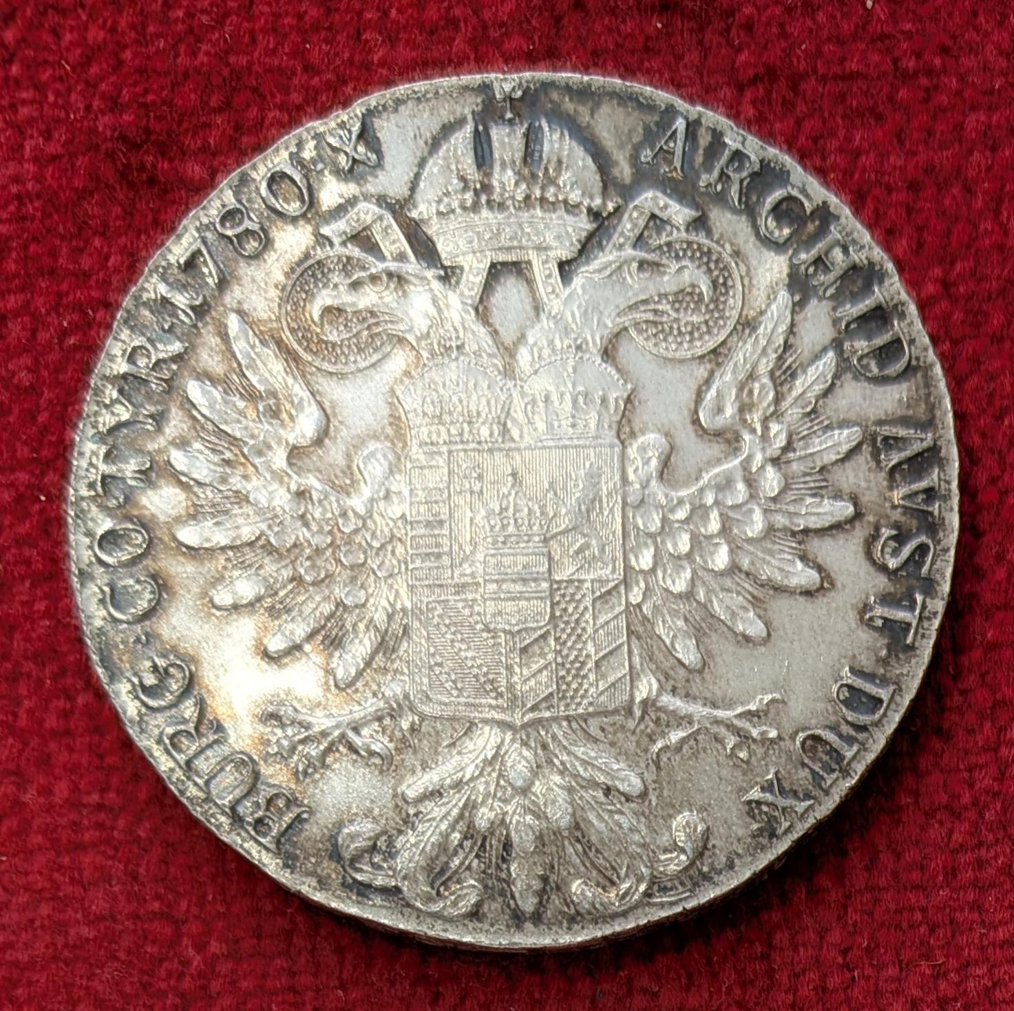 Autriche Thaler Argent Marie Thérèse 1780. Refrappe Moderne.