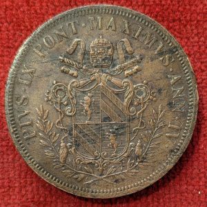 Vatican 5 Baiocchi Pie IX. 1850 R.