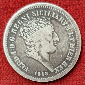 Italie 60 Grana Argent Ferdinand 1er. 1818.  Royaume des 2 Siciles.