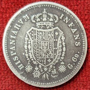 Italie 60 Grana Argent Ferdinand 1er. 1818.  Royaume des 2 Siciles.