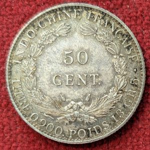 Indochine 50 Centimes Argent 1936.