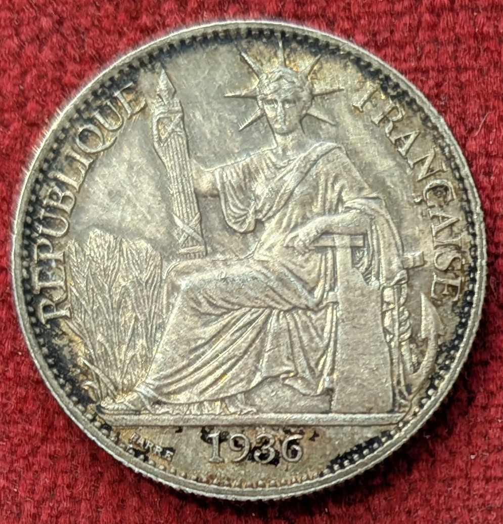 Indochine 50 Centimes Argent 1936.