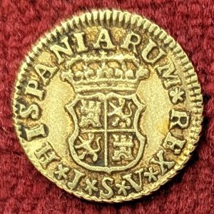 Espagne 1/2 Escudo Or Ferdinand VI. 1759. Séville.