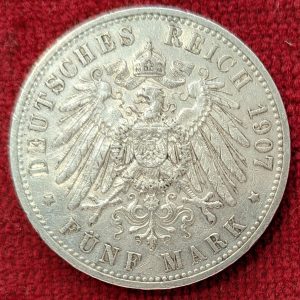 Allemagne 3 Mark Argent Frédéric II. 1909 G. Karlsruhe.