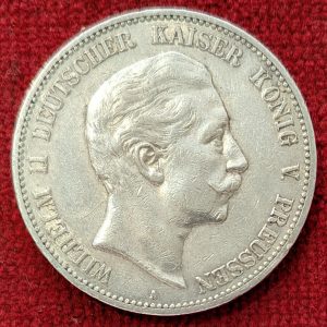 Allemagne 3 Mark Argent Frédéric II. 1909 G. Karlsruhe.