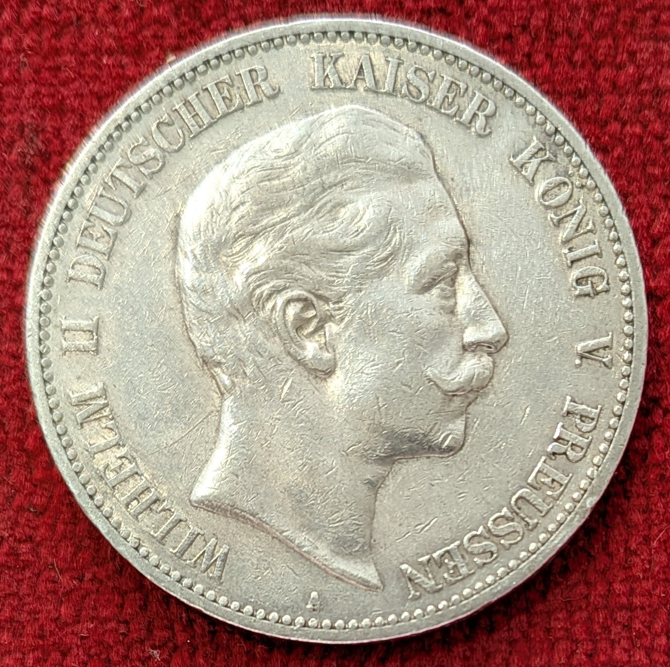 Allemagne 3 Mark Argent Frédéric II. 1909 G. Karlsruhe.