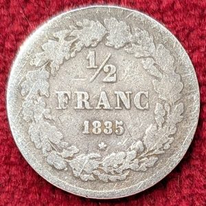 Belgique 1/2 Franc Argent Léopold 1er. 1835.