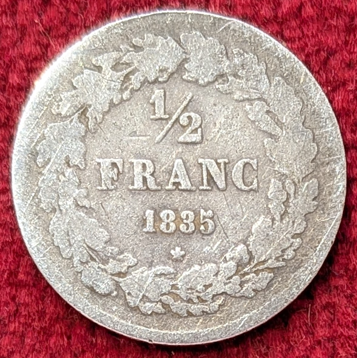 Belgique 1/2 Franc Argent Léopold 1er. 1835.