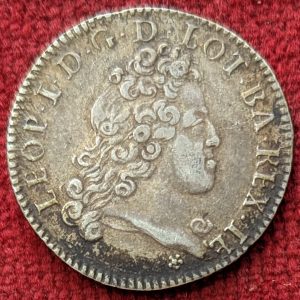 Léopold 1er.  Teston Argent 1718. Duché de Lorraine.