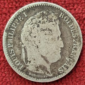 Louis Philippe 2 Francs Argent 1841 B. Rouen.