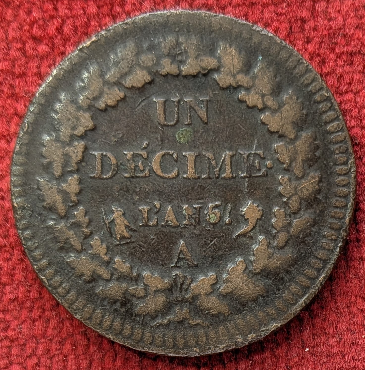1 Décime Consulat An 5 A. Paris.