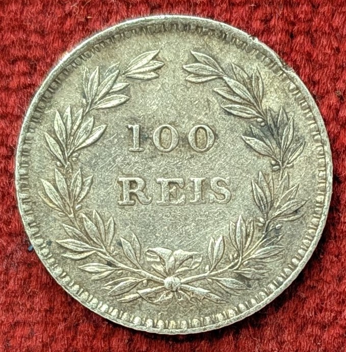 Portugal 100 Reis Argent 1854.